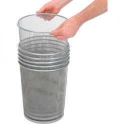 Rubbermaid® Round Steel Wire Mesh Wastebasket, Silver, 5 Gal., FGWMB20SLV -Cheap Trash & Recycling Store B53176 03
