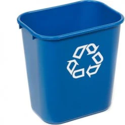Rubbermaid® Deskside Recycling Wastebasket, 3 Gallon, Blue