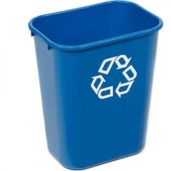 Rubbermaid® Deskside Recycling Wastebasket, 10 Gallon, Blue