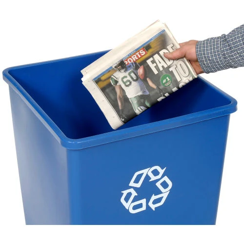 Rubbermaid® Recycling Can, 50 Gallon, Blue 2 Rubbermaid® Recycling Can, 50 Gallon, Blue - Image 2