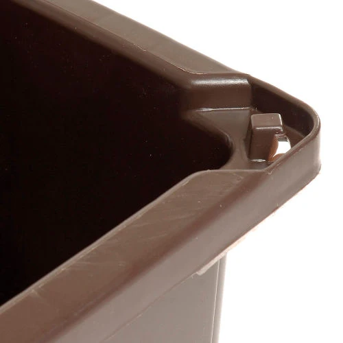 Rubbermaid® Plastic Square Trash Can With Raised Tabs, 56 Gallon, Brown 3 Rubbermaid® Plastic Square Trash Can With Raised Tabs, 56 Gallon, Brown - Image 3