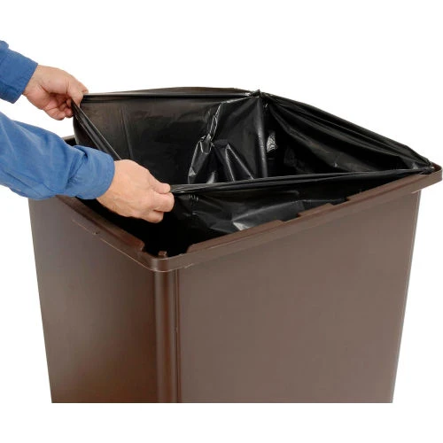 Rubbermaid® Plastic Square Trash Can With Raised Tabs, 56 Gallon, Brown 5 Rubbermaid® Plastic Square Trash Can With Raised Tabs, 56 Gallon, Brown - Image 5