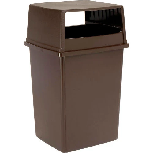 Rubbermaid® Plastic Square Trash Can With Raised Tabs, 56 Gallon, Brown 9 Rubbermaid® Plastic Square Trash Can With Raised Tabs, 56 Gallon, Brown - Image 9