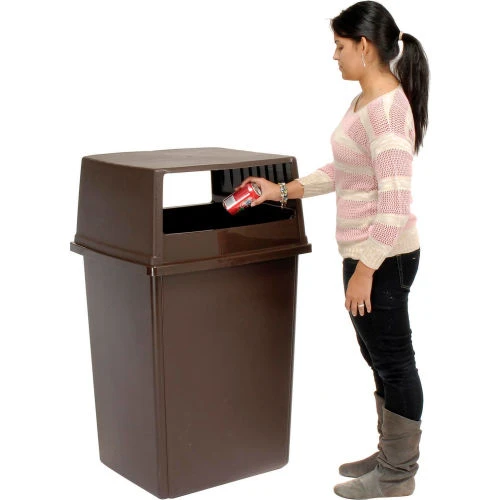 Rubbermaid® Plastic Square Trash Can With Raised Tabs, 56 Gallon, Brown 10 Rubbermaid® Plastic Square Trash Can With Raised Tabs, 56 Gallon, Brown - Image 10