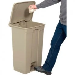 Safco® Plastic Step-On Receptacle- 23 Gallon Beige - 9923TN -Cheap Trash & Recycling Store B651500 03