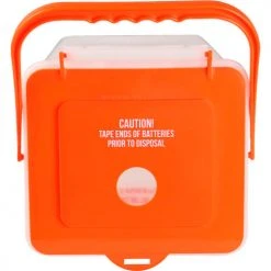 Busch Systems Battery Recycling Bin, 2.25 Gallon, Natural/Orange -Cheap Trash & Recycling Store BATBIN2 10886 top