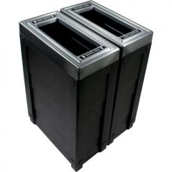 Busch Systems Evolve Double Ellipse Recycling & Trash Can, 46 Gallon, Black -Cheap Trash & Recycling Store BUS 101264