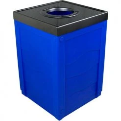 Busch Systems Evolve Cube Recycling Can, Cans & Bottles, 50 Gallon, Blue -Cheap Trash & Recycling Store BUS 101272