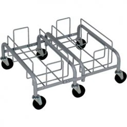 Busch Systems Waste Watcher Metal Double Dolly, Gray