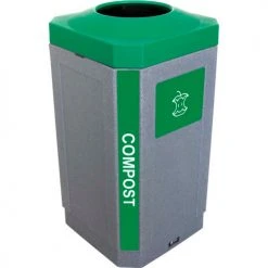 Busch Systems Indoor Octo Container - Compost, 32 Gallon - Graystone - 104454 -Cheap Trash & Recycling Store BUS 104454