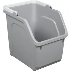 Busch Systems Stack Recycling Bins, 6 Gallon, Gray -Cheap Trash & Recycling Store BUS 104507