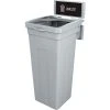 Busch Systems® Rise Single Waste Container W/ Signage, 13-11/16"W x 12-7/8"D x 27-1/2"H, Gray