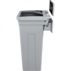 Busch Systems® Rise Single Waste Container W/ Signage, 13-11/16"W x 12-7/8"D x 27-1/2"H, Gray -Cheap Trash & Recycling Store BUS 137235 3
