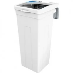 Busch Systems® Rise Single Mobius Loop Waste Container, 13-11/16"W x 12-7/8"D x 27-1/2"H, White