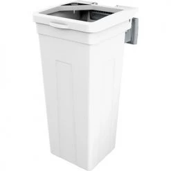 Busch Systems® Rise Single Waste Container, 13-11/16"W x 12-7/8"D x 27-1/2"H, White