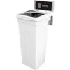 Busch Systems® Rise Single Waste Container W/ Signage, 13-11/16"W x 12-7/8"D x 27-1/2"H, White
