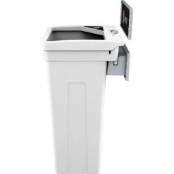 Busch Systems® Rise Single Waste Container W/ Signage, 13-11/16"W x 12-7/8"D x 27-1/2"H, White -Cheap Trash & Recycling Store BUS 139507 3