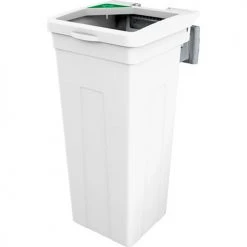 Busch Systems® Rise Single Organics Waste Container, 13-11/16"W x 12-7/8"D x 27-1/2"H, White