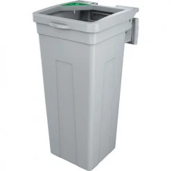 Busch Systems® Rise Single Paper Waste Container, 13-11/16"W x 12-7/8"D x 27-1/2"H, Gray