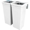Busch Systems® Rise Mobius Loop Double Waste Container, 13-11/16"W x 12-7/8"D x 27-1/2"H, White - Pkg Qty 2