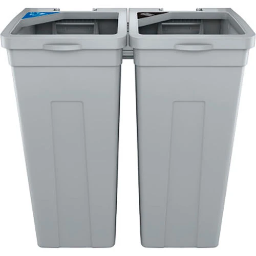 Busch Systems® Rise Cans & Bottles Double Waste Container, 13-11/16"Wx12-7/8"Dx27-1/2"H, Gray - Pkg Qty 2 2 Busch Systems® Rise Cans & Bottles Double Waste Container, 13-11/16"Wx12-7/8"Dx27-1/2"H, Gray - Pkg Qty 2 - Image 2