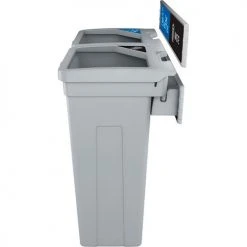 Busch Systems® Rise Double Waste Container W/ Signage, 13-11/16"W x 12-7/8"D x 30-13/16"H, Gray - Pkg Qty 2 -Cheap Trash & Recycling Store BUS 139925 3