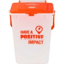 Busch Systems Battery Recycling Bin, 2.25 Gallon, Natural/Orange -Cheap Trash & Recycling Store BUS BATBIN2 10886