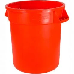 Carlisle Bronco Round Waste Container 32 Gallon, Orange - 34103224 - Pkg Qty 4