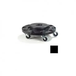 Carlisle Bronco Round Waste Container Dolly 20, 32, 44 and 55 Gallon, Black - 3691103 - Pkg Qty 2