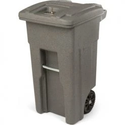 Toter Two Wheel Secure Document Cart With Barrel Lock, 32 Gallon - Graystone