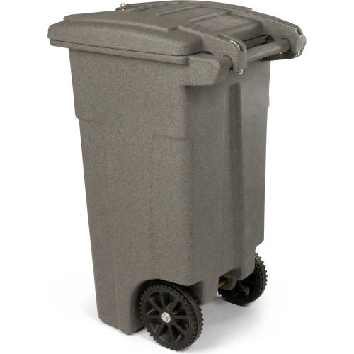 Toter Two Wheel Secure Document Cart With Barrel Lock, 32 Gallon - Graystone 4 Toter Two Wheel Secure Document Cart With Barrel Lock, 32 Gallon - Graystone - Image 4