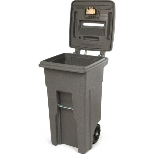 Toter Two Wheel Secure Document Cart With Barrel Lock, 32 Gallon - Graystone 6 Toter Two Wheel Secure Document Cart With Barrel Lock, 32 Gallon - Graystone - Image 6