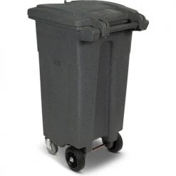 Toter Secure Document Cart With Barrel Lock and Casters, 32 Gallon - Graystone -Cheap Trash & Recycling Store CDC32 00GST 04