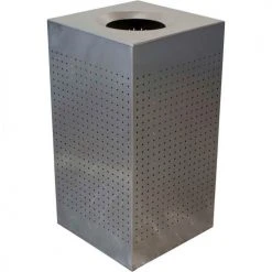 Witt Industries Witt Celestial Series Stainless Steel Square Trash Can, 25 Gallon -Cheap Trash & Recycling Store CL25 SS side view
