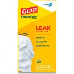 Glad® Tall Kitchen Drawstring Trash Bags, 13 Gal, 0.72 mil, 24" x 27.38", Gray, 400/Case -Cheap Trash & Recycling Store CLO78526CT 18