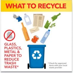 Glad® Tall Kitchen Blue Recycling Bags, 13 Gal, 0.9 mil, 27.38" x 24", Translucent Blue, 45/Box -Cheap Trash & Recycling Store CLO78542BX 04