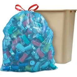 Glad® Tall Kitchen Blue Recycling Bags, 13 Gal, 0.9 mil, 27.38" x 24", Translucent Blue, 45/Box -Cheap Trash & Recycling Store CLO78542BX 05