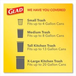 Glad® OdorShield Quick-Tie Small Trash Bags, 4 Gal, 0.5 mil, 8" x 18", White, 156/Case -Cheap Trash & Recycling Store CLO78812 04