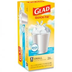 Glad® OdorShield Quick-Tie Small Trash Bags, 4 Gal, 0.5 mil, 8" x 18", White, 156/Case -Cheap Trash & Recycling Store CLO78812 05