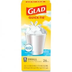 Glad® OdorShield Quick-Tie Small Trash Bags, 4 Gal, 0.5 mil, 8" x 18", White, 156/Case -Cheap Trash & Recycling Store CLO78812 11