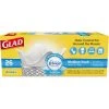 Glad® OdorShield Medium Quick-Tie Trash Bags, 8 Gal, 0.57 mil, 21.63" x 23", White, 26/Box