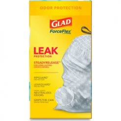 Glad® OdorShield Tall Kitchen Drawstring Bags, 13 Gal, 0.95 mil, Fresh Clean, White, 80/Box -Cheap Trash & Recycling Store CLO78899BX 08