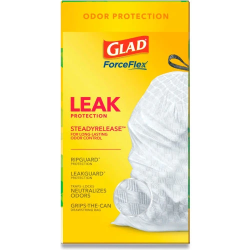 Glad® OdorShield Tall Kitchen Drawstring Bags, 13 Gal, 0.95 mil, Gain Scent, White, 240/Case 8 Glad® OdorShield Tall Kitchen Drawstring Bags, 13 Gal, 0.95 mil, Gain Scent, White, 240/Case - Image 8