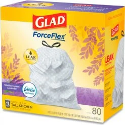 Glad® OdorShield Tall Kitchen Drawstring Bags, 13 Gal, 0.95 mil, Lavendar, White, 80/Box 19 Glad® OdorShield Tall Kitchen Drawstring Bags, 13 Gal, 0.95 mil, Lavendar, White, 80/Box -Cheap Trash & Recycling Store CLO78902BX 03