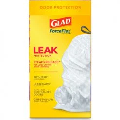 Glad® OdorShield Tall Kitchen Drawstring Bags, 13 Gal, 0.95 mil, Lavendar, White, 80/Box 24 Glad® OdorShield Tall Kitchen Drawstring Bags, 13 Gal, 0.95 mil, Lavendar, White, 80/Box -Cheap Trash & Recycling Store CLO78902BX 08