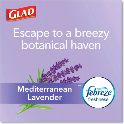 Glad® OdorShield Tall Kitchen Drawstring Bags, 13 Gal, 0.95 mil, Lavendar, White, 80/Box 11 Glad® OdorShield Tall Kitchen Drawstring Bags, 13 Gal, 0.95 mil, Lavendar, White, 80/Box - Image 11