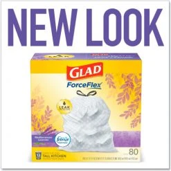 Glad® OdorShield Tall Kitchen Drawstring Bags, 13 Gal, 0.95 mil, Lavendar, White, 240/Case 22 Glad® OdorShield Tall Kitchen Drawstring Bags, 13 Gal, 0.95 mil, Lavendar, White, 240/Case -Cheap Trash & Recycling Store CLO78902 03