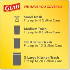 Glad® OdorShield Tall Kitchen Drawstring Bags, 13 Gal, 0.95 mil, Lavendar, White, 240/Case 27 Glad® OdorShield Tall Kitchen Drawstring Bags, 13 Gal, 0.95 mil, Lavendar, White, 240/Case -Cheap Trash & Recycling Store CLO78902 08