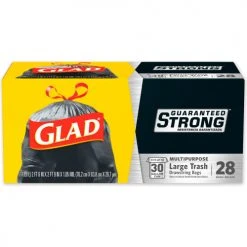 Glad® Drawstring Large Trash Bags, 30 Gal, 1.05 mil, 30" x 33", Black, 168/Case -Cheap Trash & Recycling Store CLO78966 06