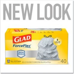 Glad® Tall Kitchen Drawstring Trash Bags, 13 Gal, 0.72 mil, 23.75" x 24.88", White, 240/Case 26 Glad® Tall Kitchen Drawstring Trash Bags, 13 Gal, 0.72 mil, 23.75" x 24.88", White, 240/Case -Cheap Trash & Recycling Store CLO79008 03